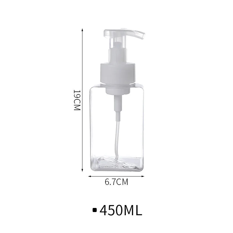 250ml/450ml Large Capacity Foam Bottles Dispenser Plastic Pump Bottles Mini Empty Soap Refillable Bottle Travel Shampoo Foaming