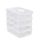 Extra Large 4-Tier Stackable Storage Box with Lid Clear Plastic Organizer Toy Building Block Storage Box
