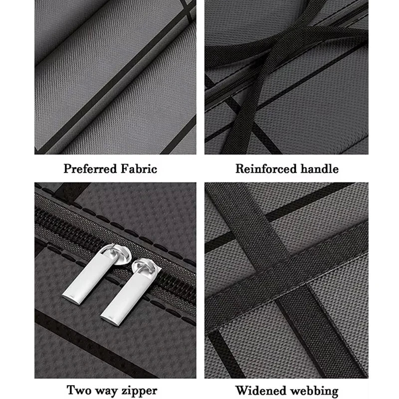 1Pc New Large Capacity and Super Load-bearing Black Composite Material Storage Bag, Dustproof and Moisture-proof with Zipper