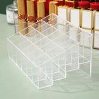 Household Transparent Lipstick Storage Rack Organizing Box Plastic Desktop Lipstick Sorting Rack Cosmetics Storage Box