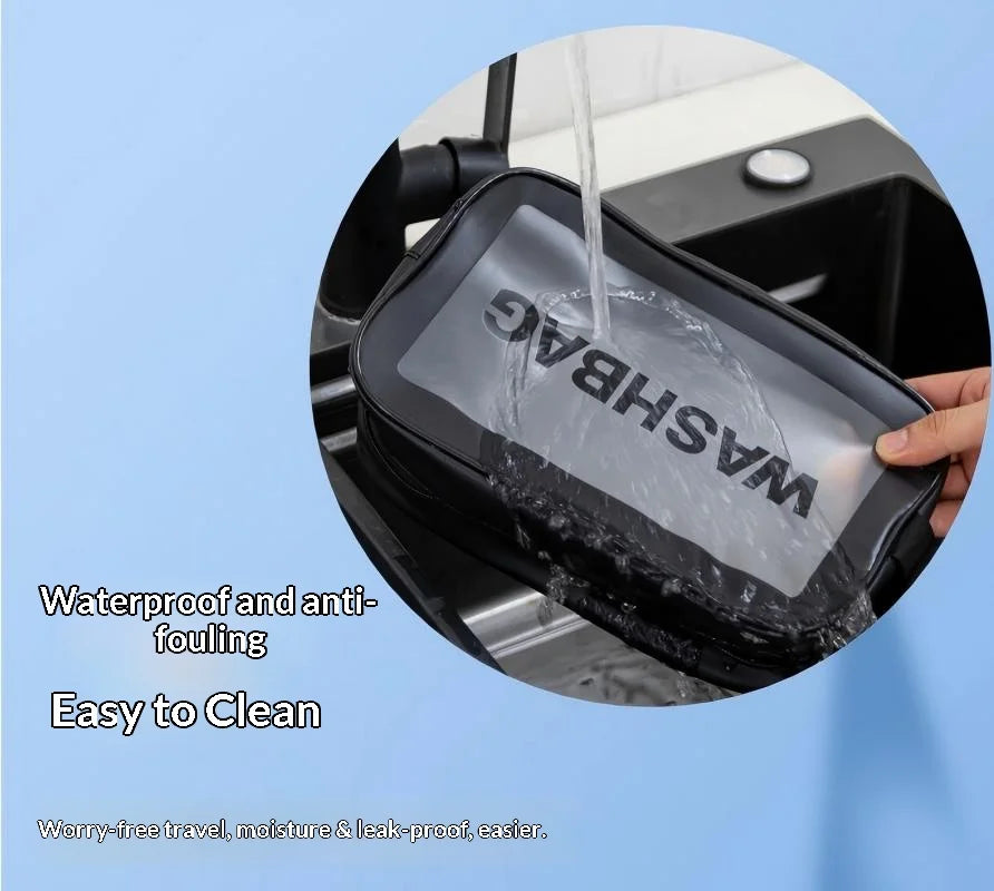 Homefish Transparent PVC Cosmetic Bag Large Capacity Dust-proof Portable Makeup Storage Bag Travel Wash Organizer