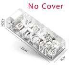 The Transparent Plastic Data Cable Storage Box Household Cable MobilePhone Charger Charging Cable Finishing Box Divided Grid Box