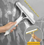 3‑In‑1 Spray Window Squeegee, Multifunctional Glass Cleaning Tool with Scrub Brush & Scraper, Streak‑Free Wiper for Windows, Mirrors, Shower Glass and Car Windshields