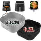 23cm Square Air Fryer Mould for Philips Series 2000 NA230/00 COSORI 5.5L/6L/6.2L Reusable Airfryer Accessories XXL