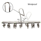 Folding Drying Rack with 35/20 Clips Stainless Steel Windproof Underwear Socks Clip Swivel Hook Hanger Space Saving Drying Rack