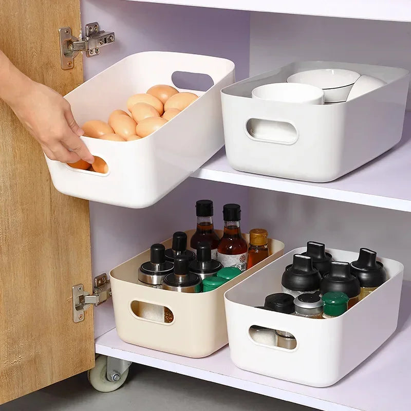 Desktop Storage Box Dormitory Sundries Plastic Cosmetic Storage Box Bathroom Kitchen Sorting Storage Basket Bins