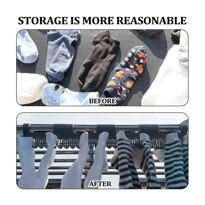 2PCS Hanging Rod Sock Rack Clothes Hanger Suitable For Drying Socks Towels Underwear And Other Small Clothing Items