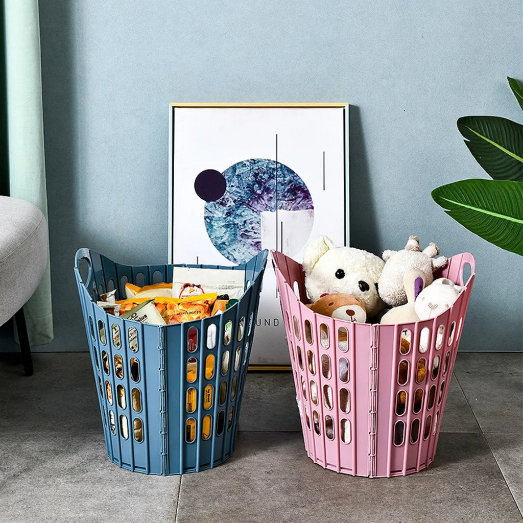 1pc Foldable Laundry Hamper, High Capacity & Portable, Durable Fabric, Space Saver, Collapsible Basket, Bathroom Organizer