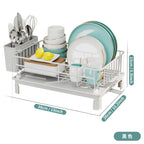 Metal Dish Draining Rack,Cutlery Rack With Drain Tray and Drip Line,Cup Holder,Cutlery Holder,Kitchen Countertop Storage Rack