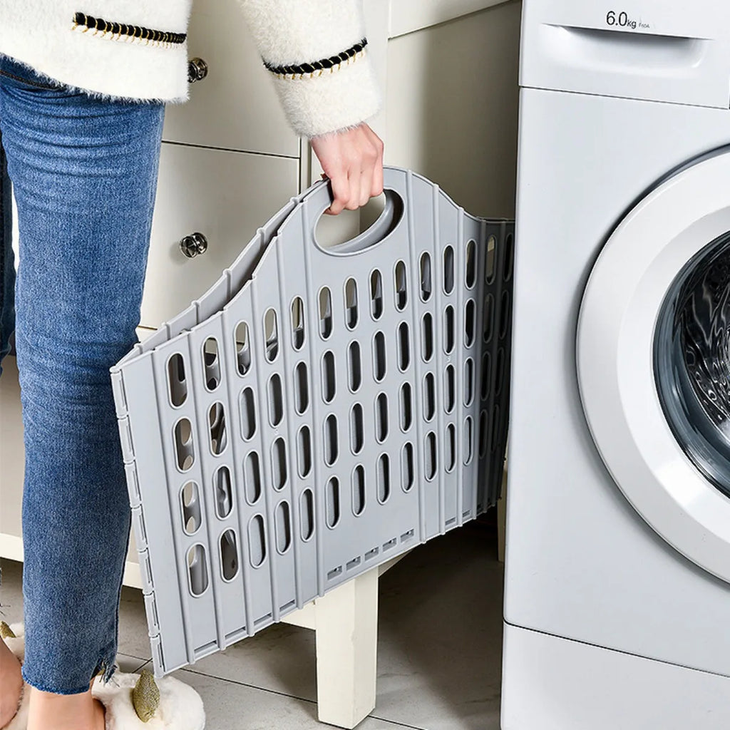 1pc Foldable Laundry Hamper, High Capacity & Portable, Durable Fabric, Space Saver, Collapsible Basket, Bathroom Organizer