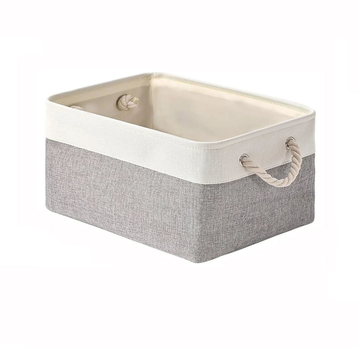 Folding Linen Fabric Storage Basket Multi-functional Sundries Storage Bag with Handle Organizer Box for Underwear Sock Baby Toys