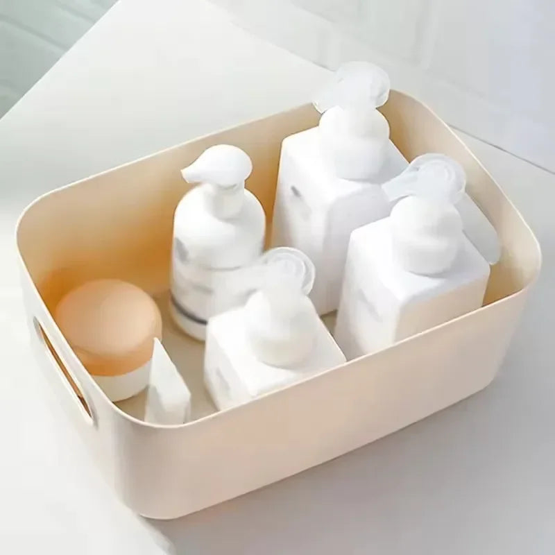 Desktop Storage Box Dormitory Sundries Plastic Cosmetic Storage Box Bathroom Kitchen Sorting Storage Basket Bins