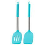 2pcs Stir Fry Spatula Steak Spatula Cooking Utensils Stainless Steel Handle Silicone Kitchenware Set Kitchen Cooking Tool Set