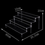 Acrylic Riser Display Shelf,3 Tier Display Stand for Amiibo Funko POP Figures,Cupcake Perfume Organizer Makeup Collection Doll
