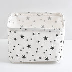 Small Foldable Canvas Storage Basket With Handle Cotton And Linen Desktop Storage Box Small Fresh Waterproof Storage Basket 1PC