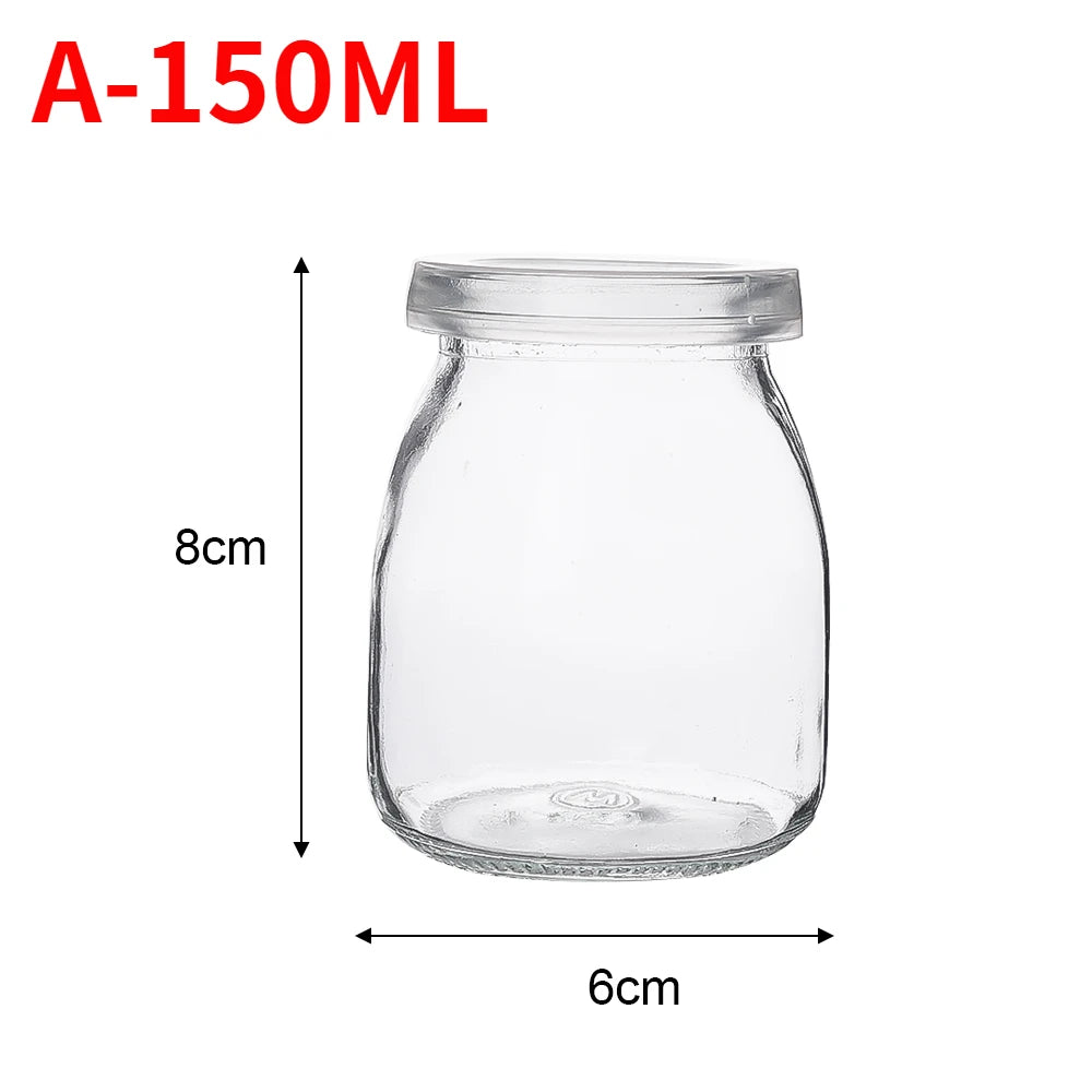 Baking Glass Bottles with Lid Honey Yogurt Pudding Glass Bottle DIY Wishing Bottle Mini Cup Jelly Milk Food Storage Container