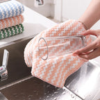 5/10pcs Microfiber Kitchen Dish Cloth Super Absorbent Cleaning Cloth Non-Stick Oil Wipe Rags Household Cleaning Towels Tools