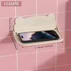 Multi functional non perforated foldable storage rack saves space, phone holder, WiFi router storage tray, bathroom storage rack