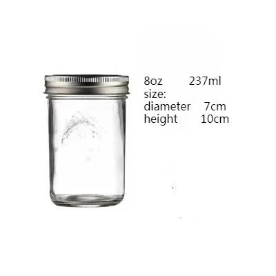 1PC Mason Jars with Lids, Wide Mouth Glass Jars for Canning, Centerpieces, Pickling, Storage, Food Meal Prep, Salad, Jam
