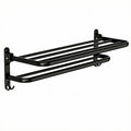 Homefish Foldable Towel Rack with Hooks Wall Mount Towel Rack Towel Storage Wall Mount for Bathroom Lavatory for Home
