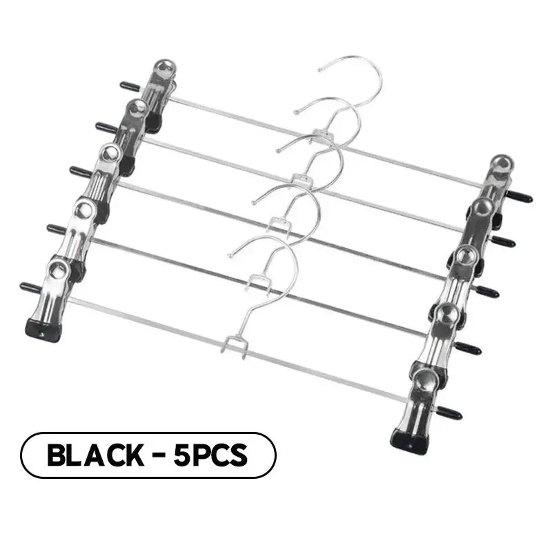 5-Pack Metal Pants Hangers with Adjustable Anti-Slip Clips