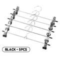 5-Pack Metal Pants Hangers with Adjustable Anti-Slip Clips