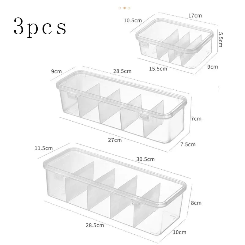 Data Cable Organizer Transparent  Case Classification Dustproof Card Organizer with Lid Clutter Collection Box for Office Home