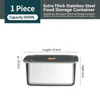 Stainless Steel Camping Lunch Box Sealed Microwave Suitable Bento Box Leak-proof Large Capacity Refrigerator Freezer Storage Box