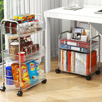 2/3/4 Tiers Mobile Shelf with Wheel Multi-Layers Storage Rack Home Trolley for Snacks Cosmetic Sundries Organizer Rolling Cart