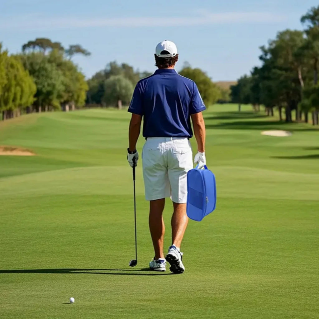 Portable Golf Shoe Bag Oxford Cloth Shoe Carrier Bags Breathable Lightweight Golf Handbag Dustproof Football Tennis Shoe Bag