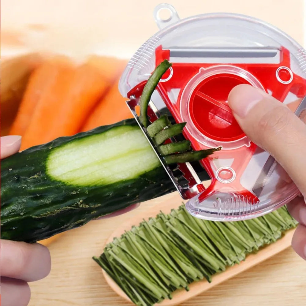 Kitchen 3 in 1 Peeler Rotary Multi-purpose Stainless Steel Potato Peeler Slicer Grater Shredder Vegetable Fruit Peeler