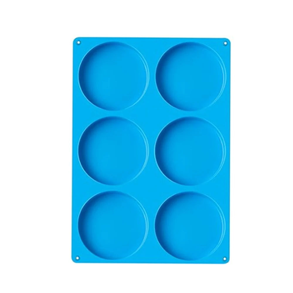 6 Holes Round Silicone Mold Cake Pastry Baking Molds Jelly Pudding Soap Form Ice Cake Decoration Tool Disc Bread Biscuit Mould