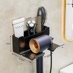 Wall Mounted Hair Dryer Holder For Dyson Bathroom Shelf Without Drilling Plastic Hair Dryer Stand Bathroom Organizer
