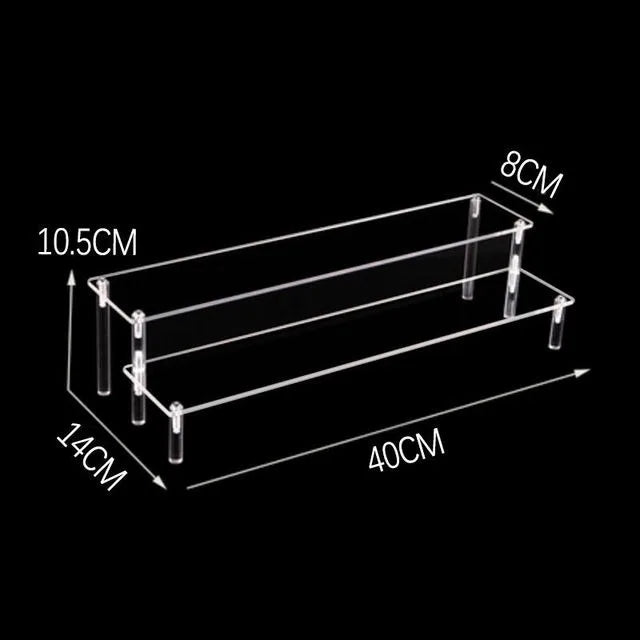 Acrylic Riser Display Shelf,3 Tier Display Stand for Amiibo Funko POP Figures,Cupcake Perfume Organizer Makeup Collection Doll