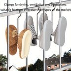 Stainless Steel Shoe Rack Hanger, Metal Hanging Shoe Organizer, Space Saving Drying Rack With Hook For Closet Rod, Silver
