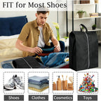 3PCS Travel Shoe Storage Pouch Waterproof Fabric Zipper Handbag Portable Dust‑proof Shoes Organizer Bag For Home Business Trip