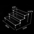 Acrylic Riser Display Shelf,3 Tier Display Stand for Amiibo Funko POP Figures,Cupcake Perfume Organizer Makeup Collection Doll