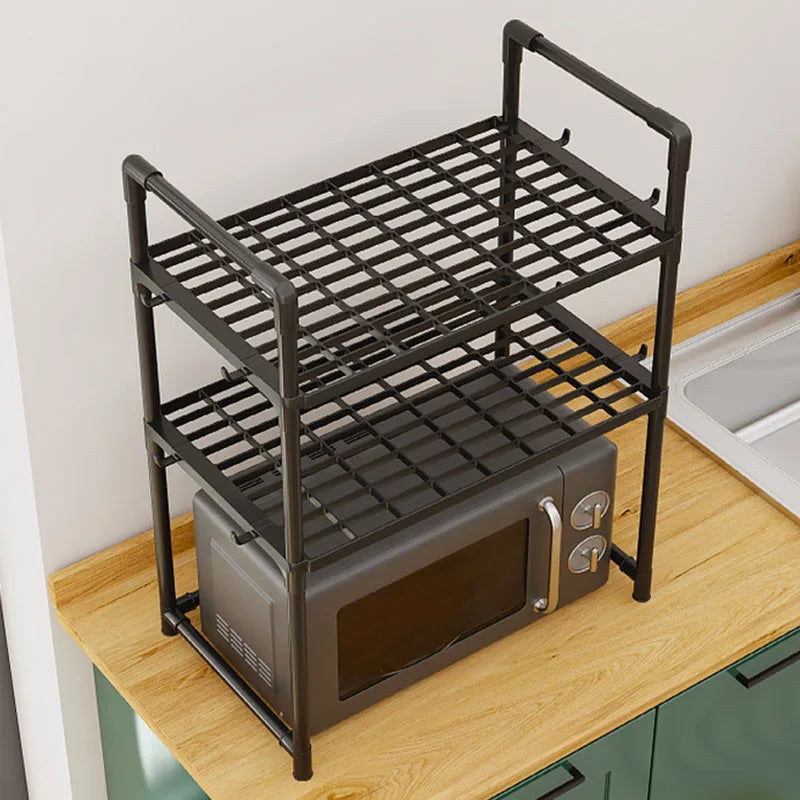 Adjustable Microwave Shelf – Multi-Purpose Kitchen Storage Rack