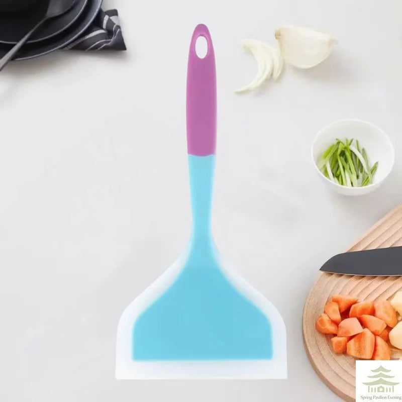 Random Color Pancake Spatula Silicone High Temperature Resistant Beef Meat Egg Kitchen Scraper Wide Pizza Cooking Tools Shovel
