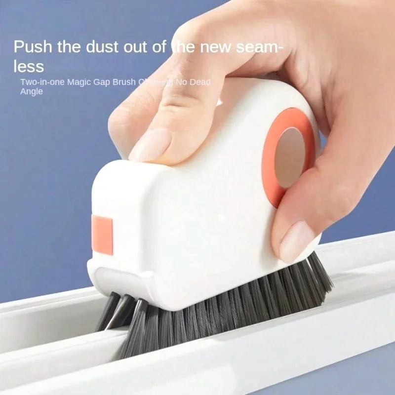 2‑in‑1 Handheld Groove Cleaning Brush, Multi‑Purpose Crevice Cleaner for Window, Sliding Door Track & Floor Gap