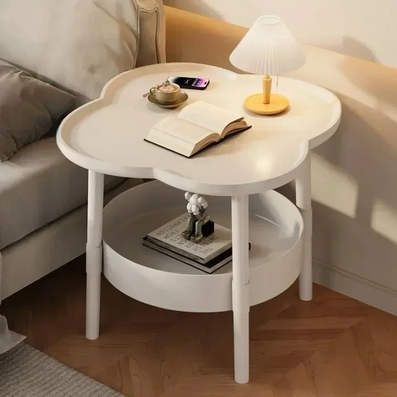 1pcs Four-Leaf Clover Sofa Side Several Bedroom Small Table Living Room Storage Table Creative Balcony Double Layer Coffee Table