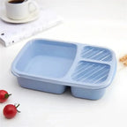 1/4pack Bento Lunch Box Set 3 Compartment Food Storage Containers Wheat Straw Meal Prep Lunch Box Plastic Food Storage Container