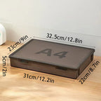 Plastic Document Organizer Organized Clear Square Shape Storage Box Organizing Box Transparent Desktop Document Storage Case