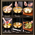 Stainless Steel Large Capacity Bowl, Suitable for Mixing Dough, Cleaning Vegetables, Stirring Salads, Easy To Clean