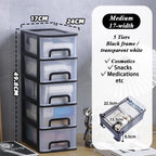 2-6Layers Medium Desktop Storage Box with Drawer Heightened Table Organizer Plastic Office storage cabinet  for home Stationery