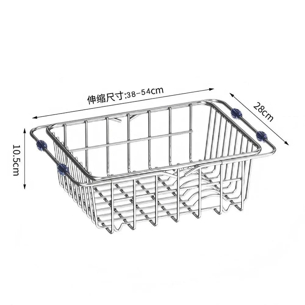 Telescopic Sink Drain Rack – Adjustable Kitchen Organizer
