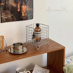 Multifunctional Iron Storage Basket Farmhouse Metal Kitchen Seasoning Snacks Basket Suitable for Friend Family Neighbors Gift