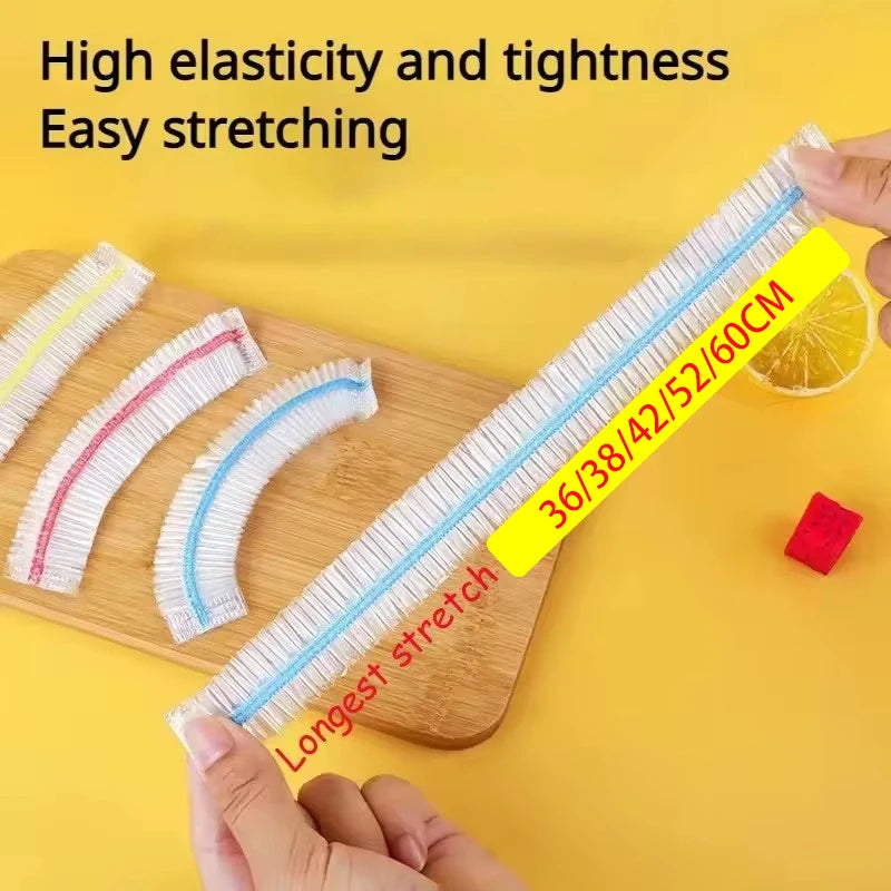 Disposable Food Cover Food Grade Home Fruit Vegetable Saran Wrap Storage Bag Elastic Plastic Wrap Shower Cap Fresh Keeping Bag