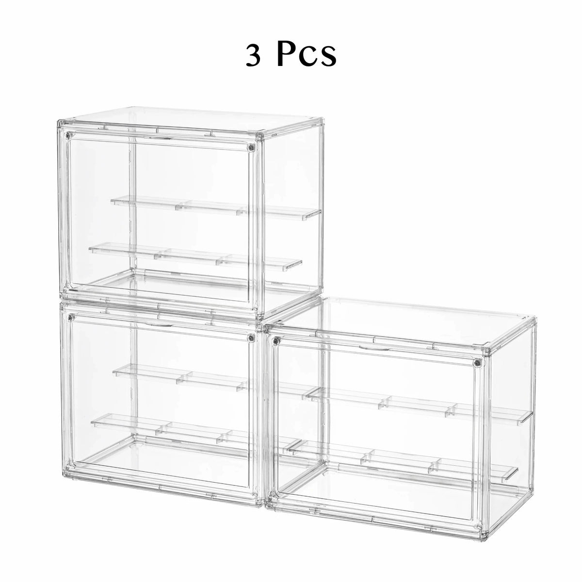 1/3 Pcs Clear StorageBox Stackable Display Case Acrylic Dustproof Organizer for Handbag Figure Toy Makeup Storage Organizer Box