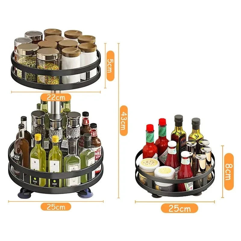 Rotating Spice Rack – 360° Kitchen Storage Organizer